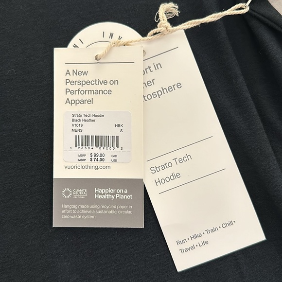 *NWT* Vuori | Men’s Strato Tech Hoodie size small - Picture 2 of 2